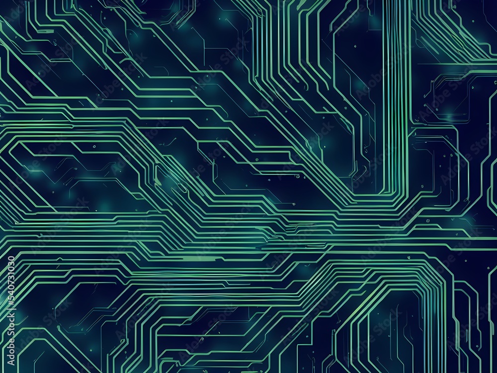Digital illustration of a circuit board Digital illustration of a circuit board
