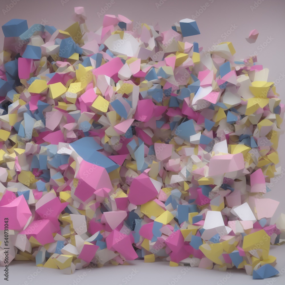 3D illustration of colorful geometric fragments 3D illustration of colorful geometric fragments