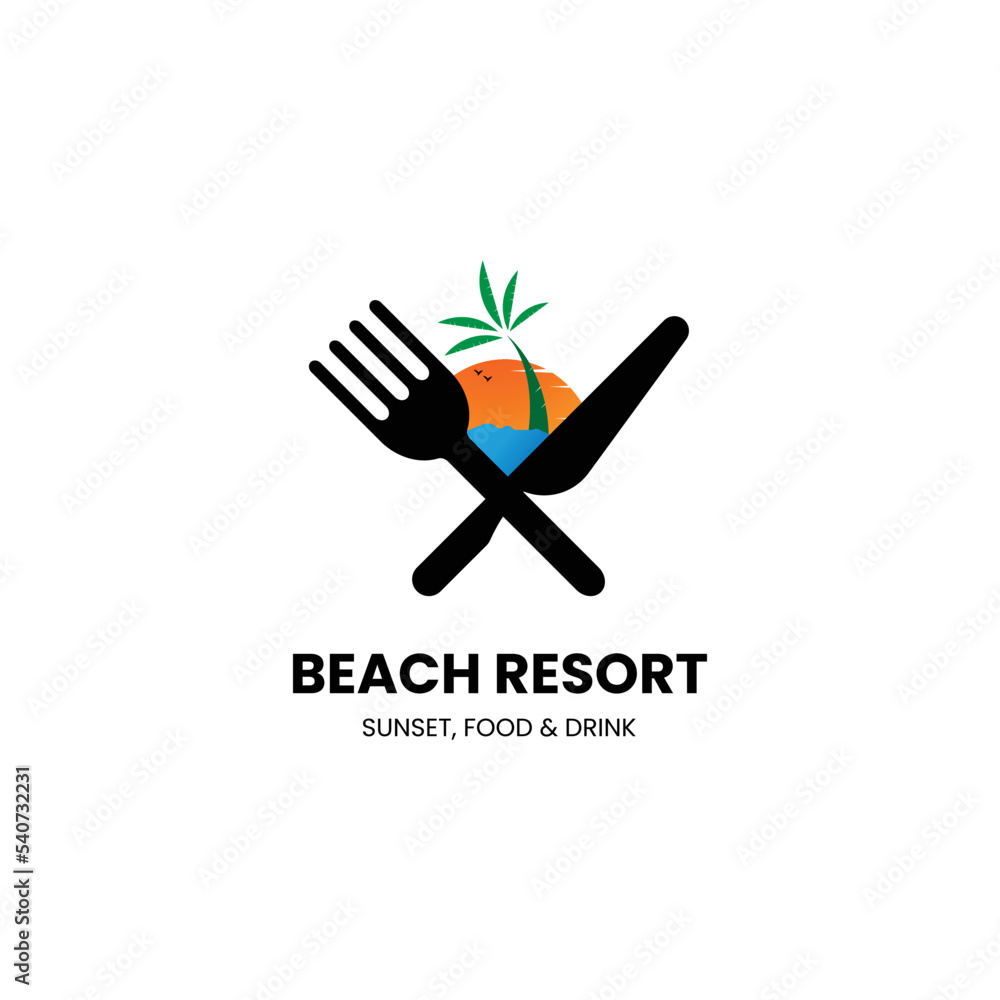 Beach resort logo design template Beach resort logo design template