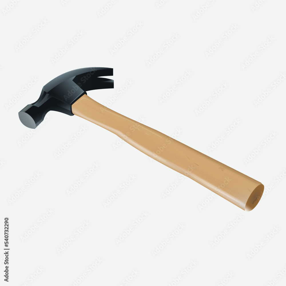 hammer with wooden handle vector. icon and illustration hammer with wooden handle vector. icon and illustration