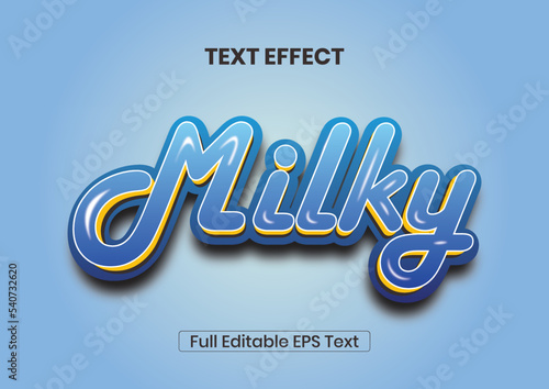 Milky 3D font effect