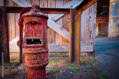 Anique painted and cracke pump in Charlotte,NC. photo