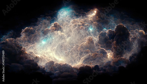 Space Nebula, colorful abstract background image, space, surreal explosion, colorful stars and asteroids, 3d illustration