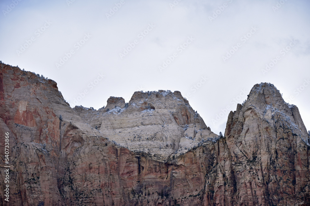 Snow on Peaks in Zion