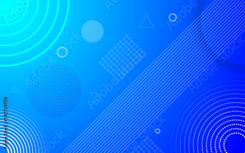 Abstract blue gradient background with white line & circle rings.