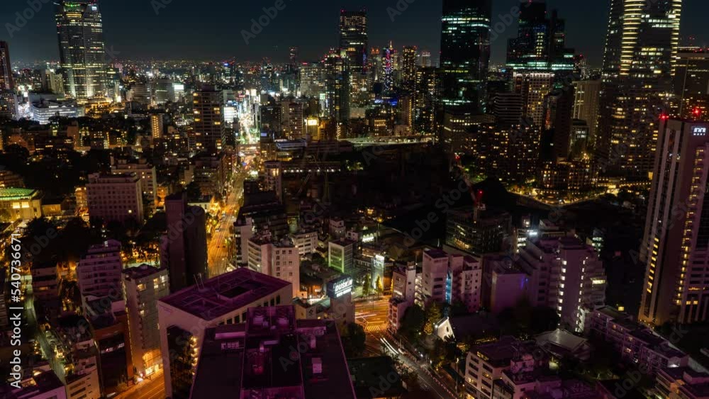 Aerial view time lapse of Tokyo downtown Aerial view time lapse of Tokyo downtown