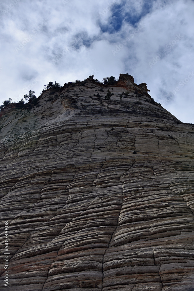 Checkerboard Mountain under Cloudy Skies Checkerboard Mountain under Cloudy Skies