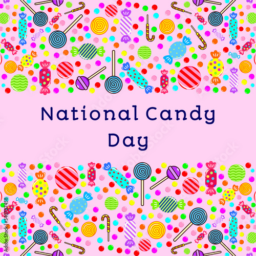 Vector graphic of national candy day good for national candy day celebration. Flat design. Flyer design. Flat illustration. 