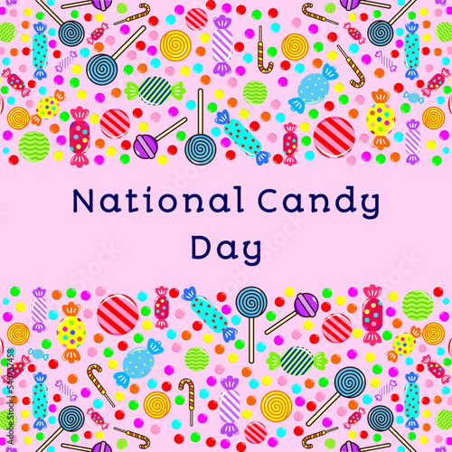 Vector graphic of national candy day good for national candy day celebration. Flat design. Flyer design. Flat illustration.
