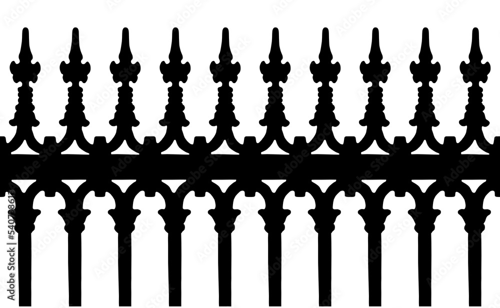 Old Turkish wrought iron grating - black seamless pattern isolated on white background for easy selection - useful for 3D rendering Old Turkish wrought iron grating - black seamless pattern isolated on white background for easy selection - useful for 3D rendering
