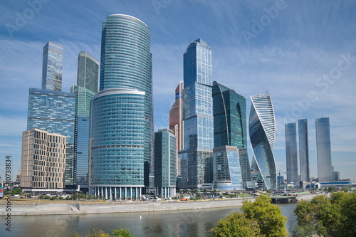 Moscow  Russia - August 12  2022  The towers of the Moscow International Business Center  Moscow-City   