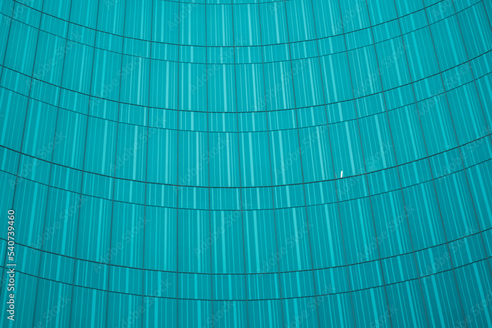 Obraz premium underside panoramic and perspective view to steel blue glass high rise building skyscrapers