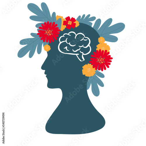 Human brain. Isolated vector icon, Human brain. Isolated vector icon , profile of a person , a symbol of an external critic, schizophrenia, paranoia