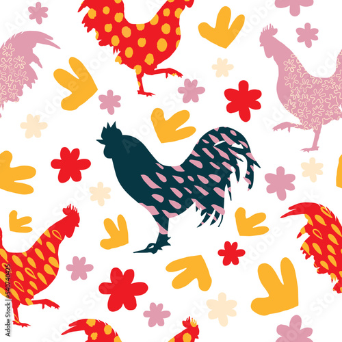 Roosters Repeat Pattern 3