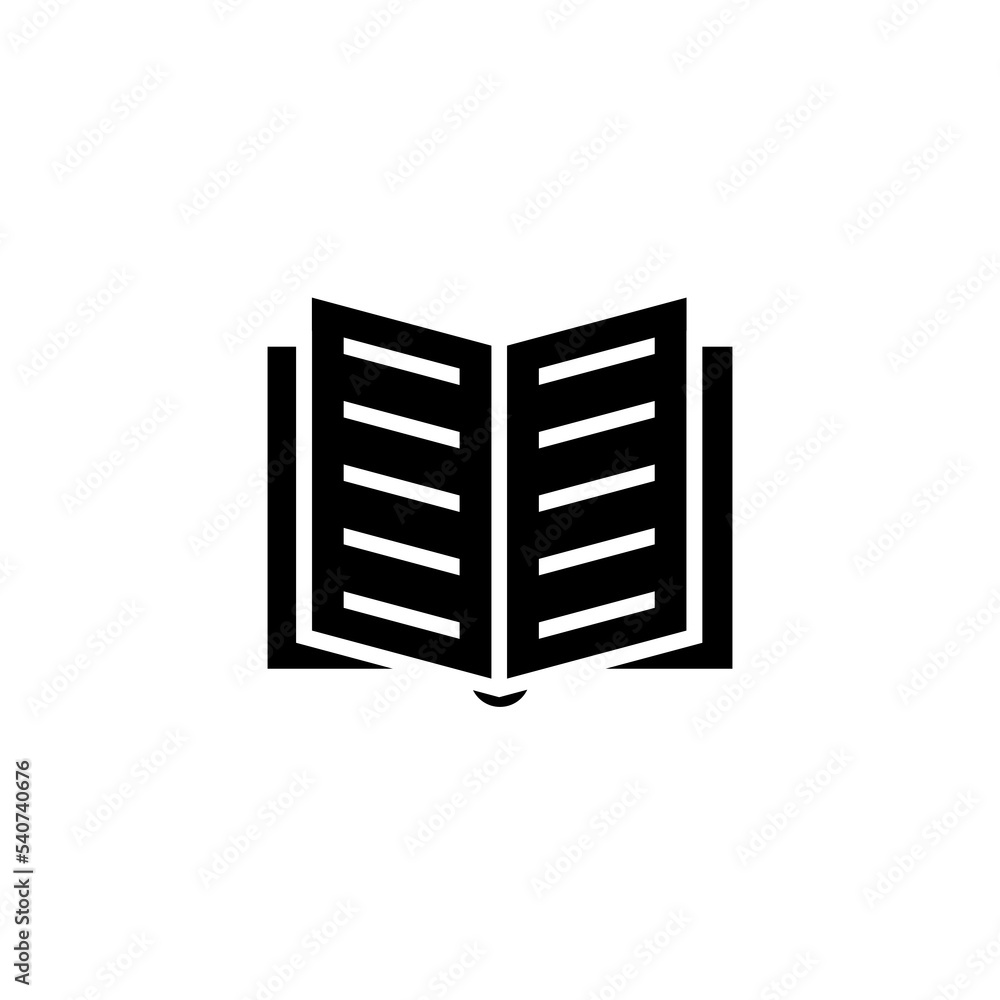 Open book icon isolated on white background Open book icon isolated on white background