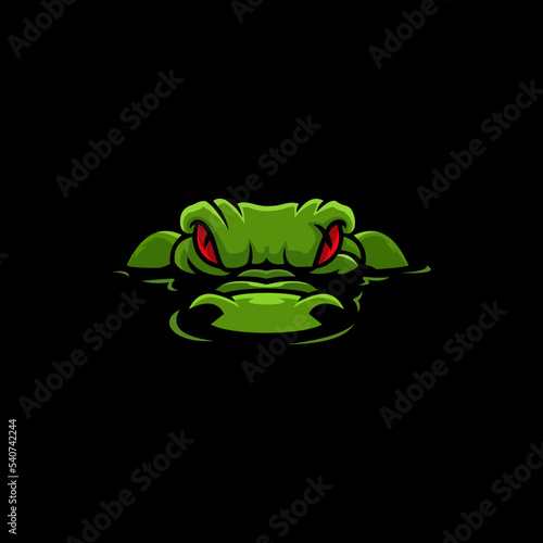 Fototapete crocodile alligator icon logo design template