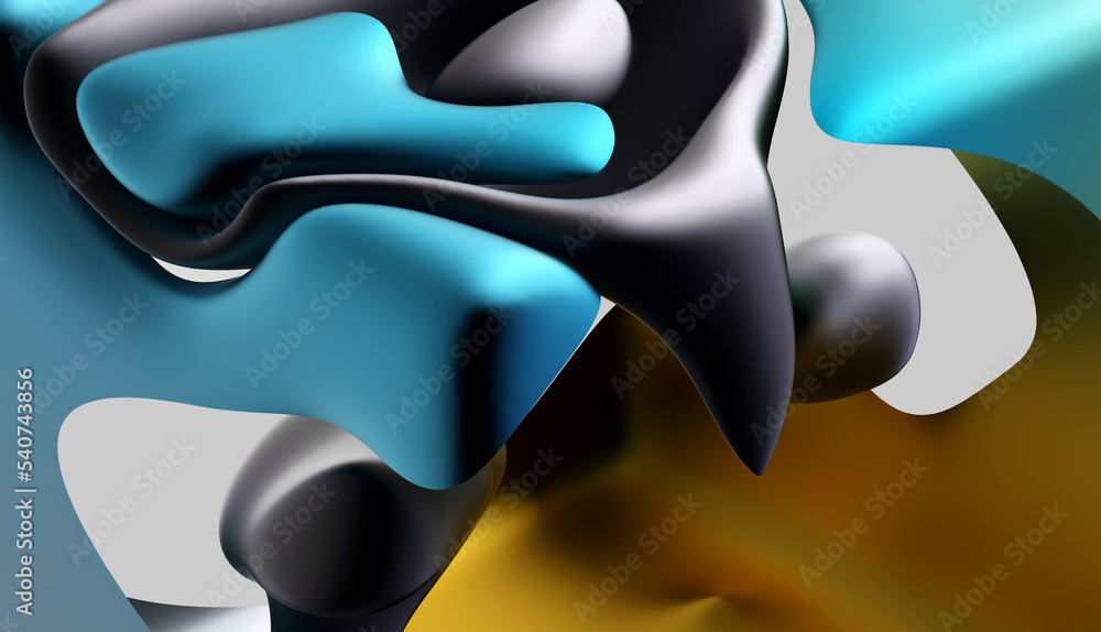 3d render of abstract art 3d background with part of surreal cube box ...
