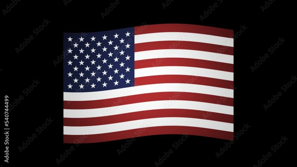 USA Waving Flag Looping Transparent Animation USA Waving Flag Looping Transparent Animation