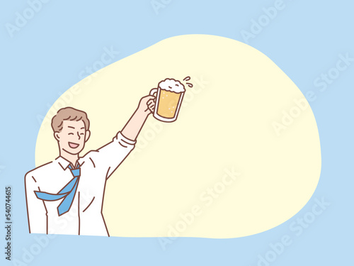 明るい人(飲み会、ビール、陽気な、乾杯、打ち上げ、忘年会、イベント、男性) a cheerful person.Drinking parties, beer, cheerful, toast, launch, year-end parties, events, men.