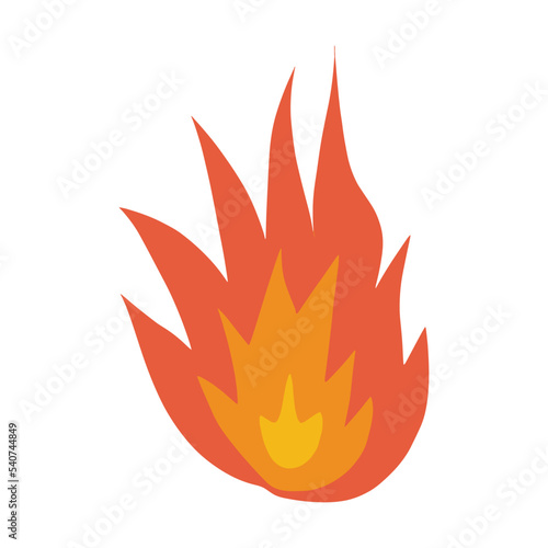Valokuva Fire icon vector abstract shape burning hot flame illustration