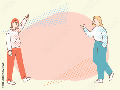 ポイント、注目、発表を表す男女のイラスト(ビジネス、クリック、チェック、アイデア、閃き、発見、納得) Illustrations of men representing points, attention, and presentations business, clicks, checks, ideas, discoveries