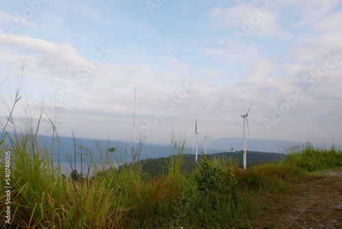 many large windmills  Khao Yai Thiang  Thailand