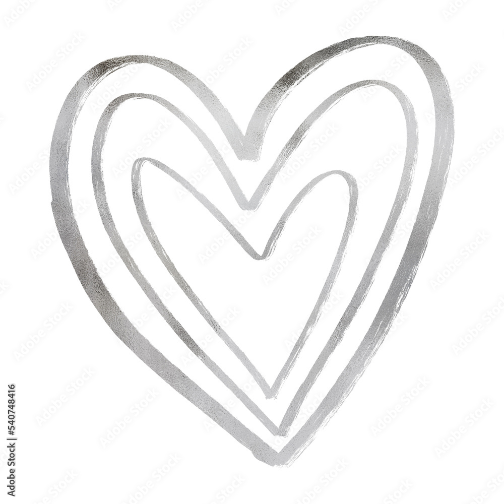 Silver Marbleized Heart Decoration Silver Marbleized Heart Decoration