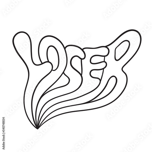 Isolated vector illustration of loser sign. Cute thin line icon for design, cover etc.