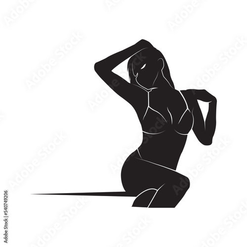 Sexy female silhouette isolated on white background