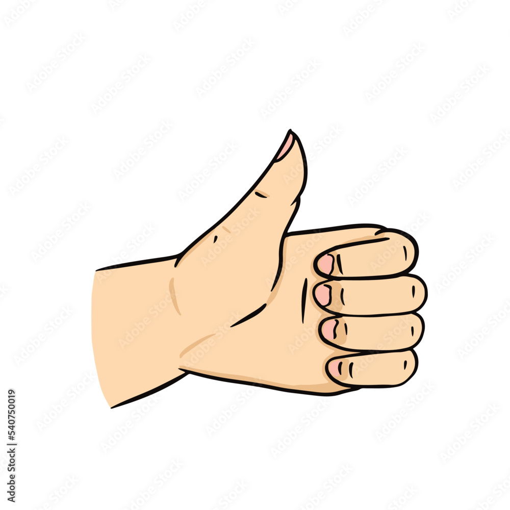 Gesture like hand. Cartoon vector illustration.