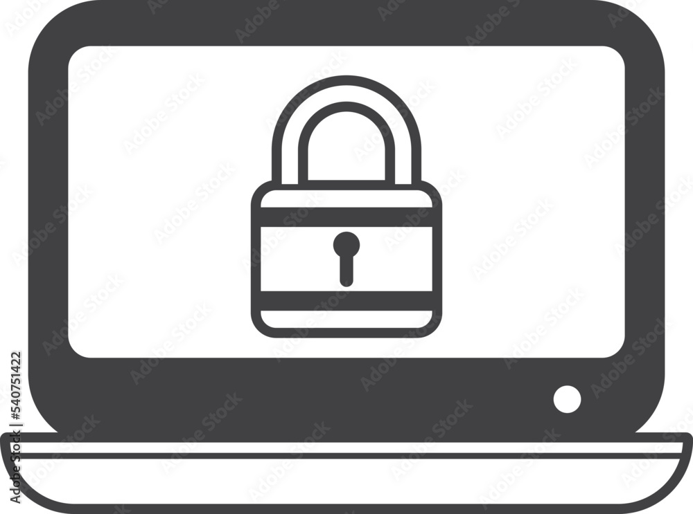 locked laptop illustration in minimal style locked laptop illustration in minimal style