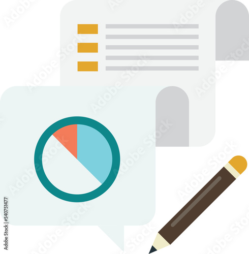 statistical graph and pencil illustration in minimal style