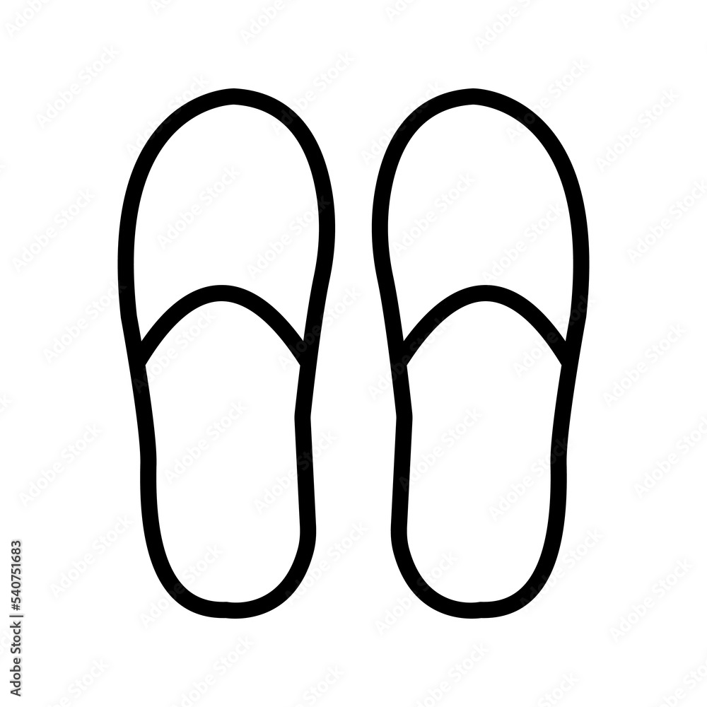 Slipper linear vector icon. Flip flops line thin sign color editable Slipper linear vector icon. Flip flops line thin sign color editable