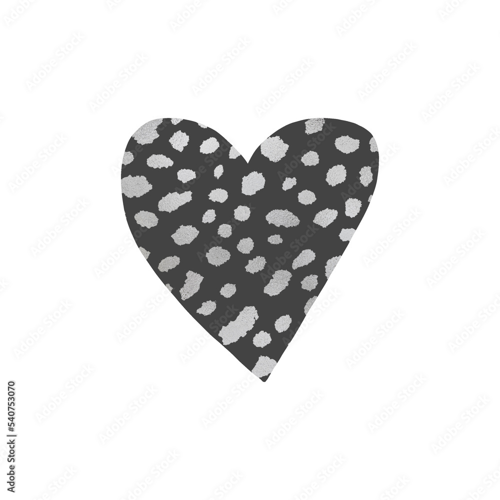 Silver Dalmatian Pattern Heart Silver Dalmatian Pattern Heart