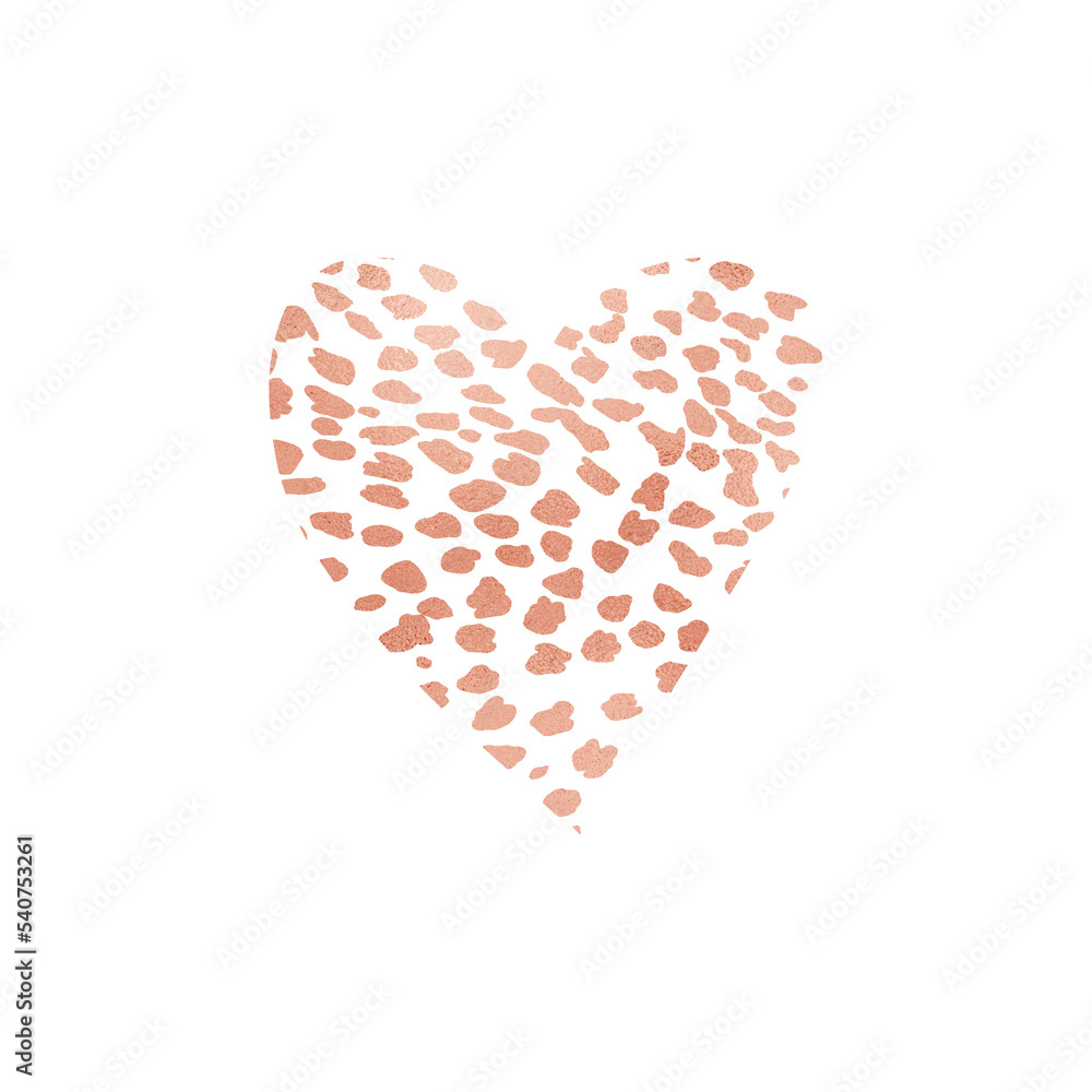Copper Cheetah Pattern Heart Copper Cheetah Pattern Heart