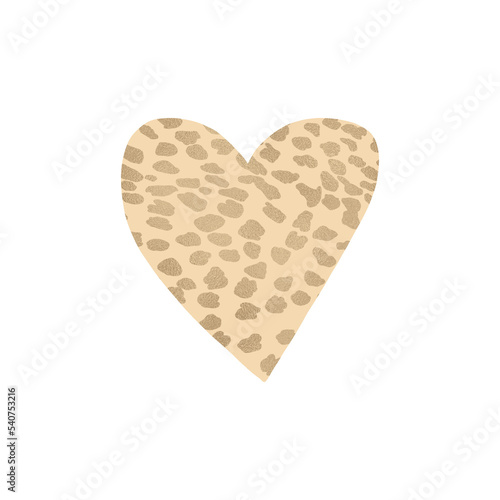 Gold Cheetah Pattern Heart
