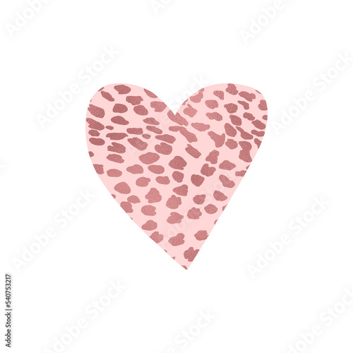 Pink Cheetah Pattern Heart