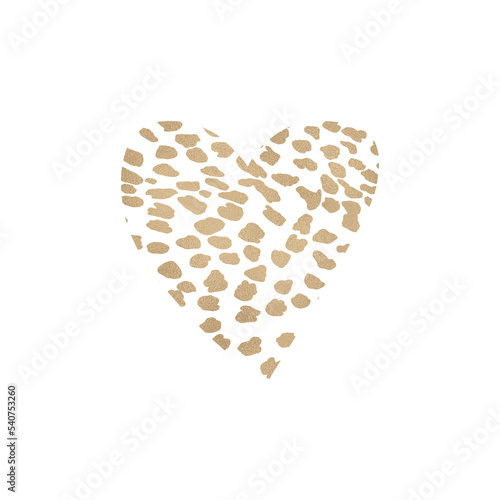 Gold Cheetah Pattern Heart