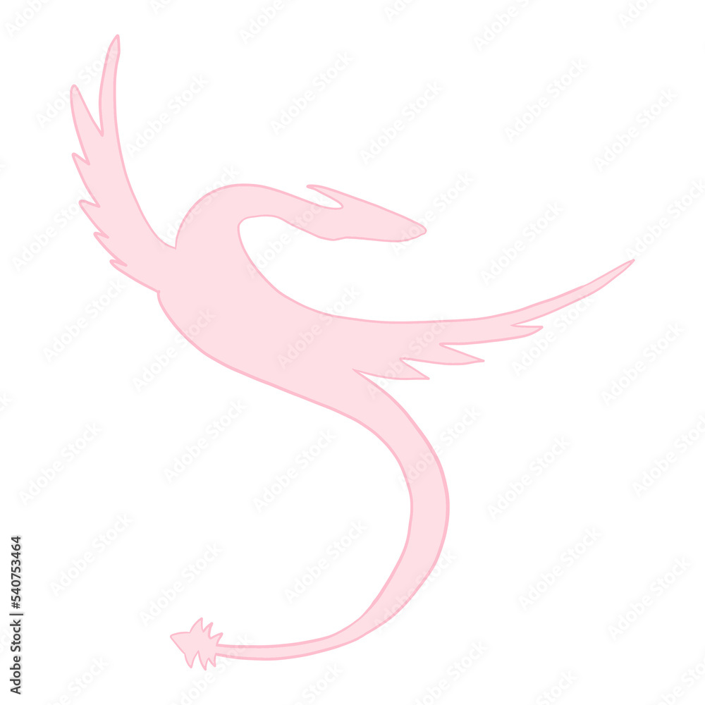 Naklejka premium Pink Flying Dragon