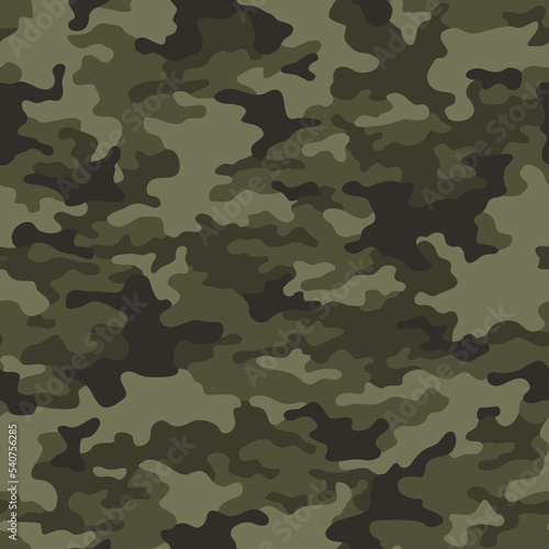 Camouflage texture seamless pattern. Abstract modern military camo background for fabric and fashion textile print. Vector illustration.