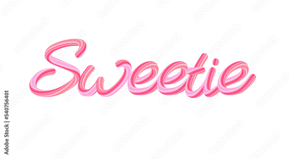 Sweetie font typography text 3d blend bold vector effect vector