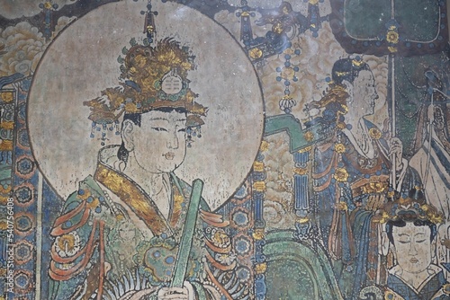 Beautiful painting of a queen from the Zhou dynasty in the Temple of Agriculture, Beijing, China photo