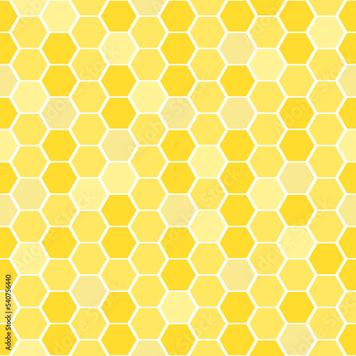 Yellow honeycomb vector seamless pattern 