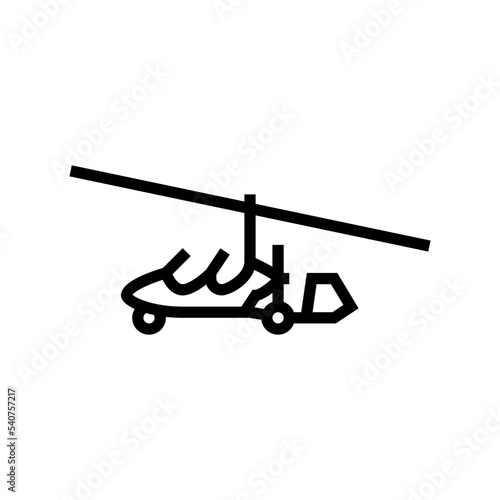 gyroplane airplane aircraft line icon vector. gyroplane airplane aircraft sign. isolated contour symbol black illustration photo