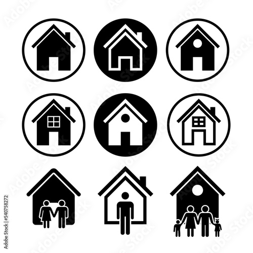 House icons set. Home icon collection. Flat style vector home pictogram symbols. Real estate concept.