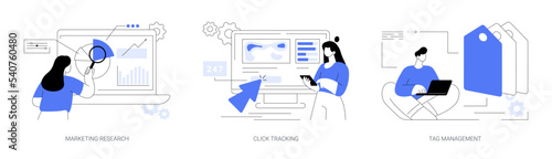 Analytics software abstract concept vector illustrations.