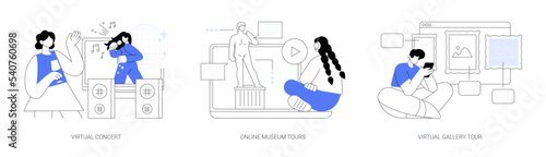 Quarantine leasure time abstract concept vector illustrations.