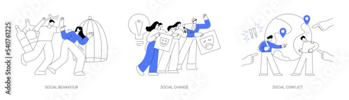 Social activity abstract concept vector illustrations.