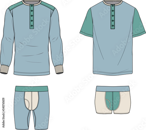 MEN AND BOYS WEAR RESORT SET SHIRT AND SHORT VECTOR SKETCH