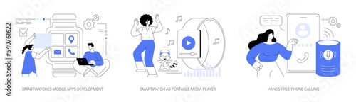 Wearable devices abstract concept vector illustrations.